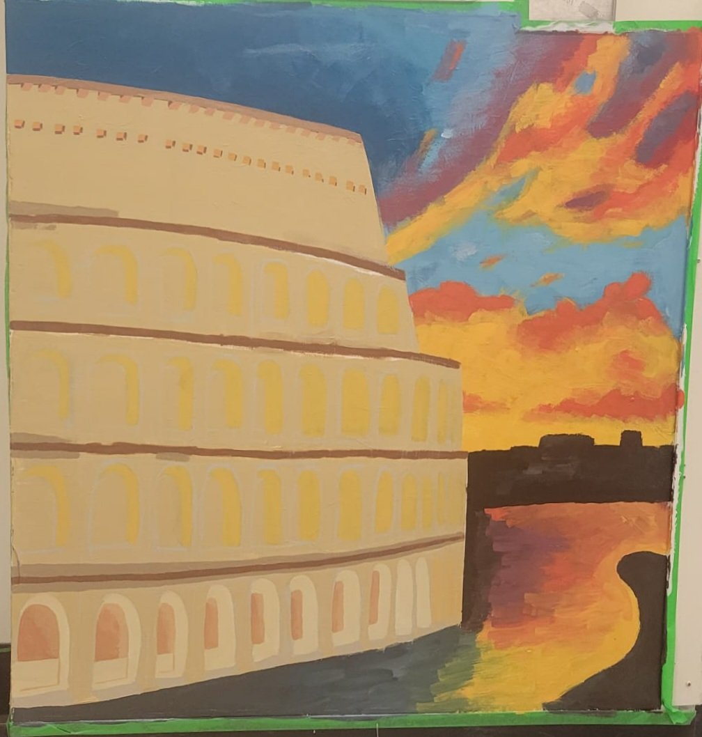 Colosseum mural in progress