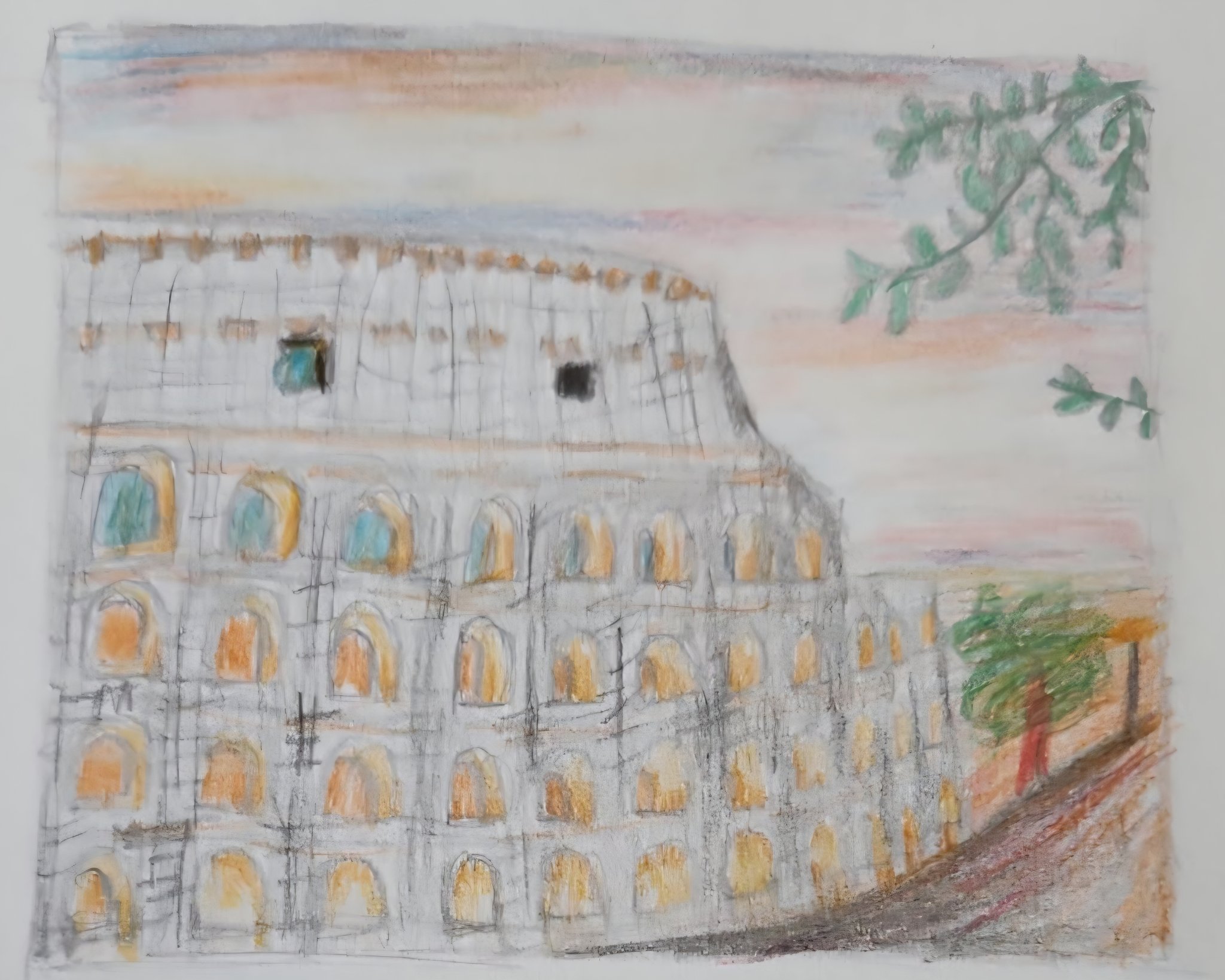 Sketch for the Roman Colosseum mural