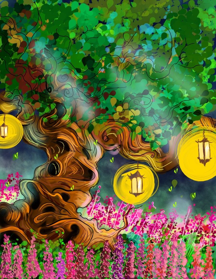 Design painting for the tree mural