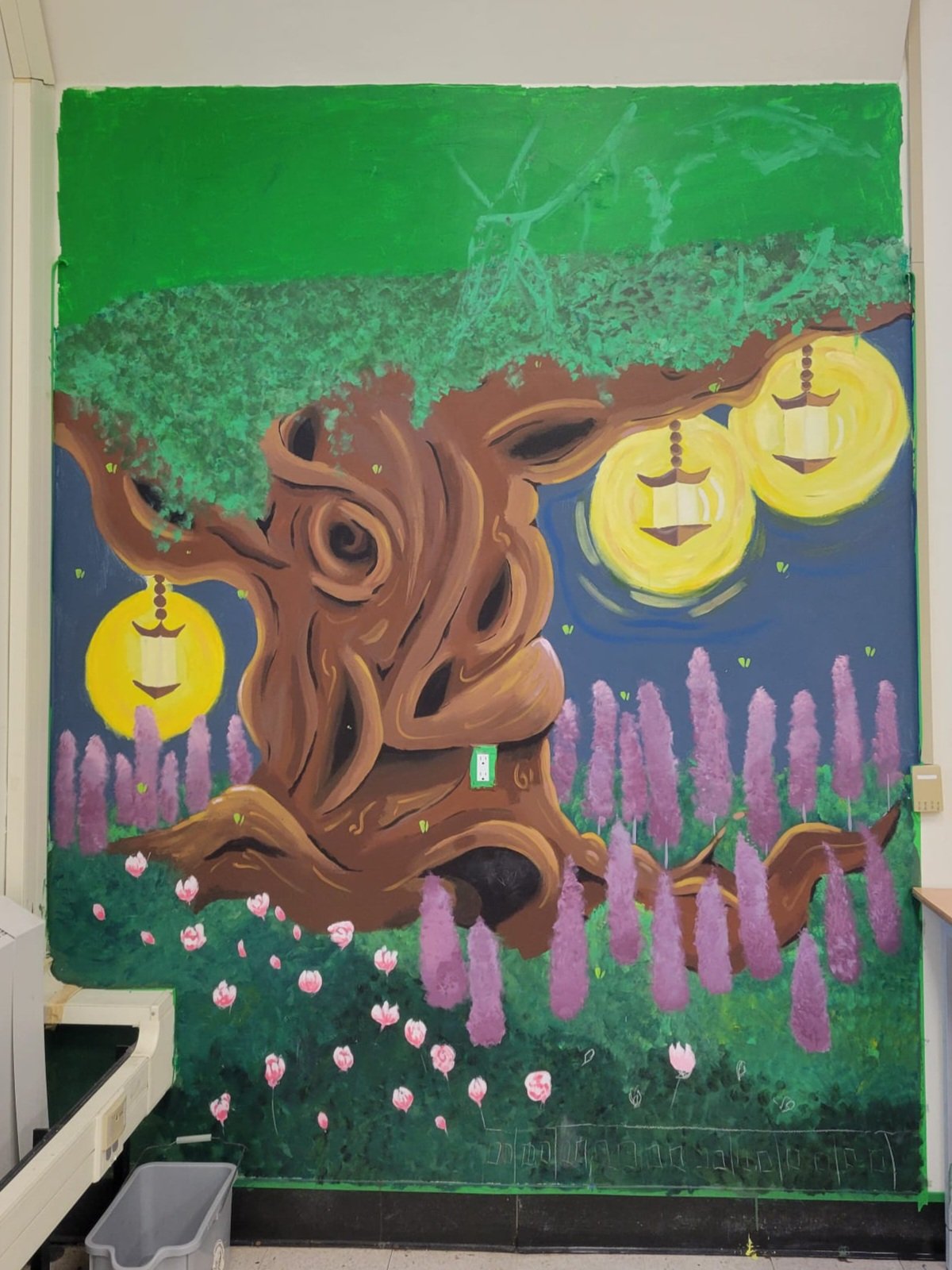 Tree mural nearly finished