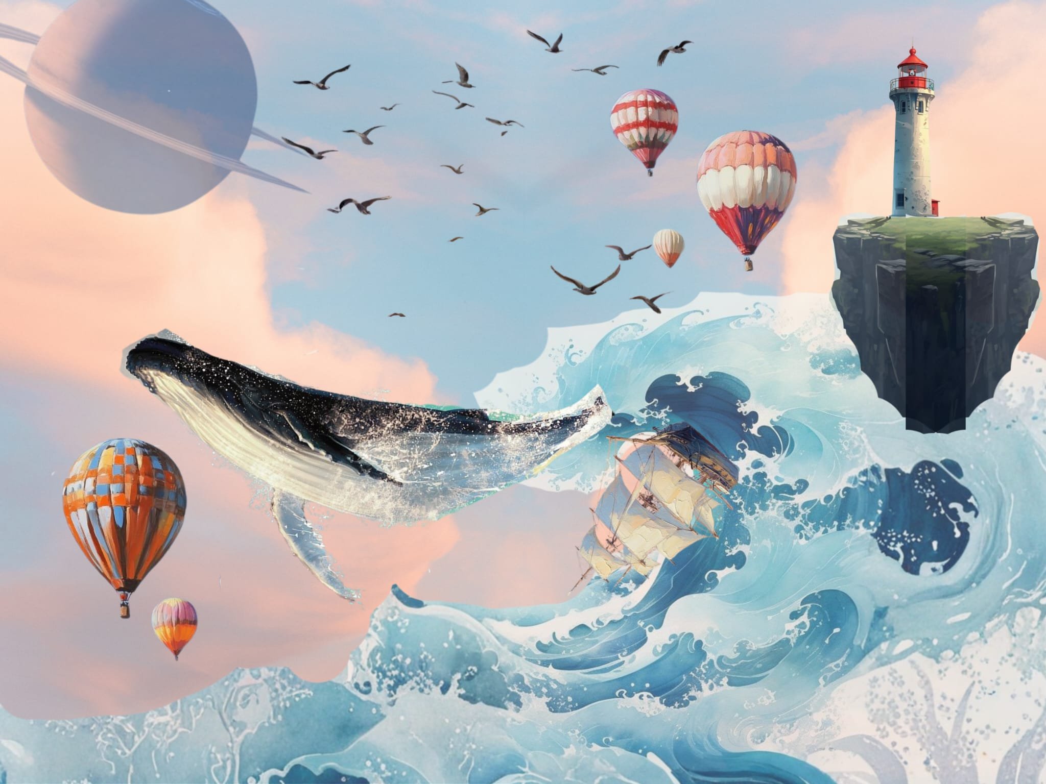 Design painting for the whale mural