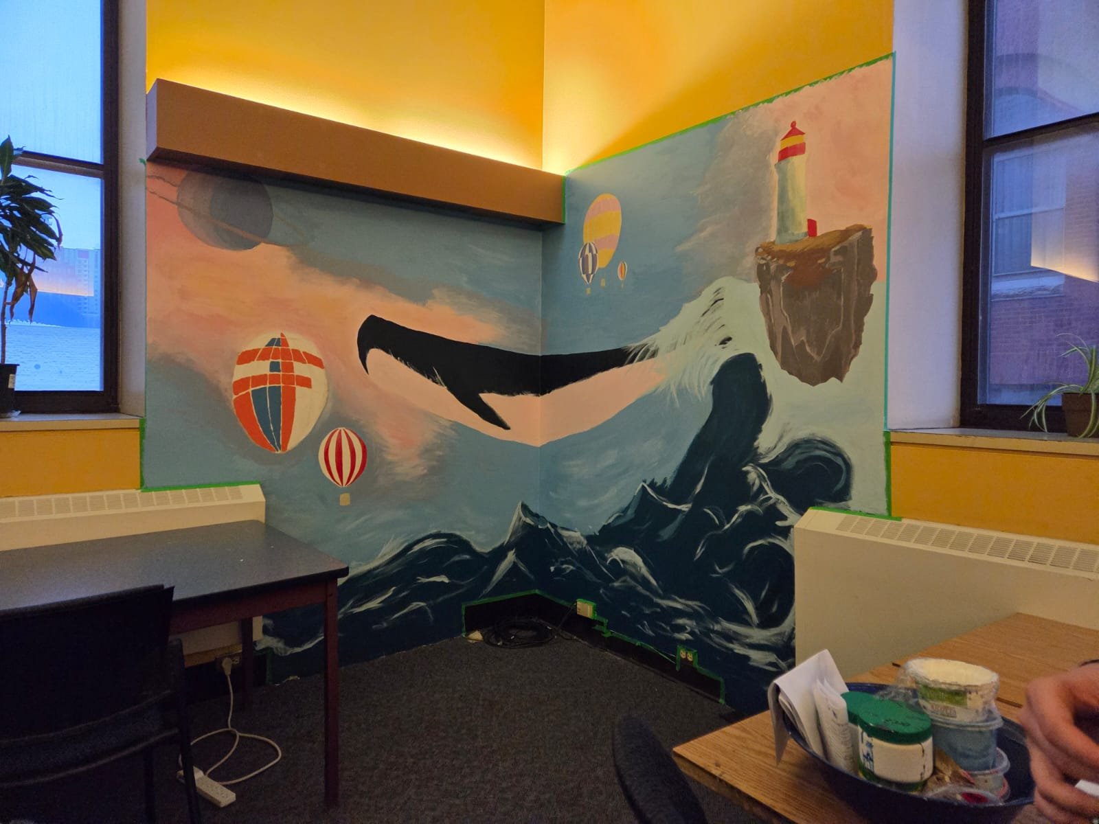 Whale mural nearly finished